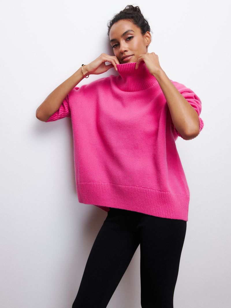 Nieuwe herfst- en winter effen coltrui voor dames_voghion.com