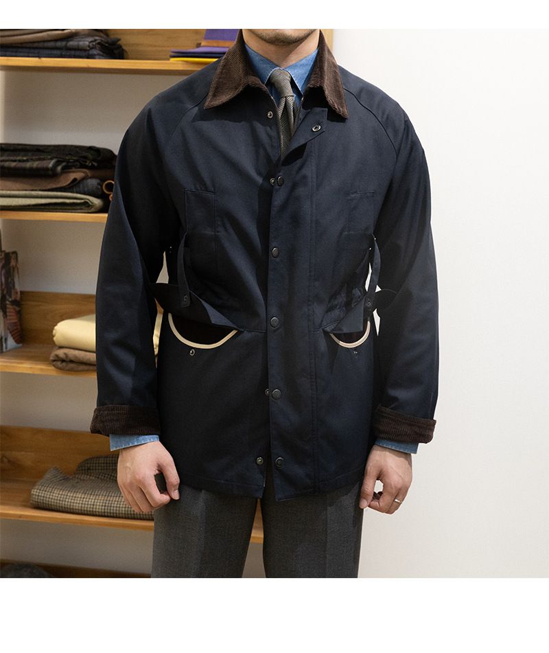 Men's Clothing Retro Khaki Waterproof Windbreaker Jacket Autumn And Winter Casual Men's Corduroy Lapel Gentleman Jacket_voghion.com