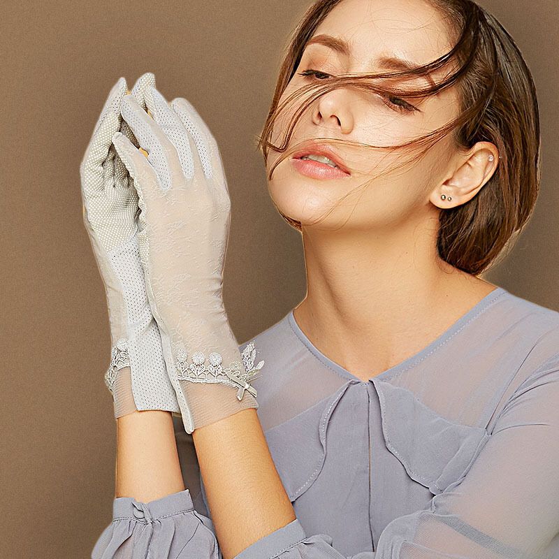 Damen Sommer Sonnenschutzhandschuhe, UV-Schutz, Dünn, Mittellang, Geeignet Zum Autofahren, Radfahren, Eisspitze, Touchscreen,_voghion.com