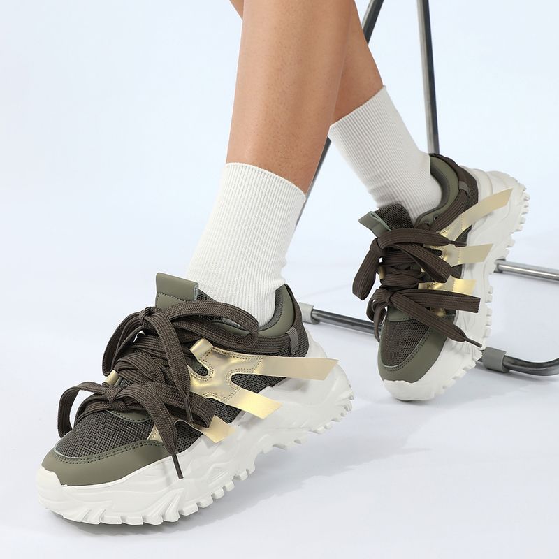 Trendy thick soles increased height, with breathable mesh surface, comfortable casual sports shoes, fashionable_voghion.com