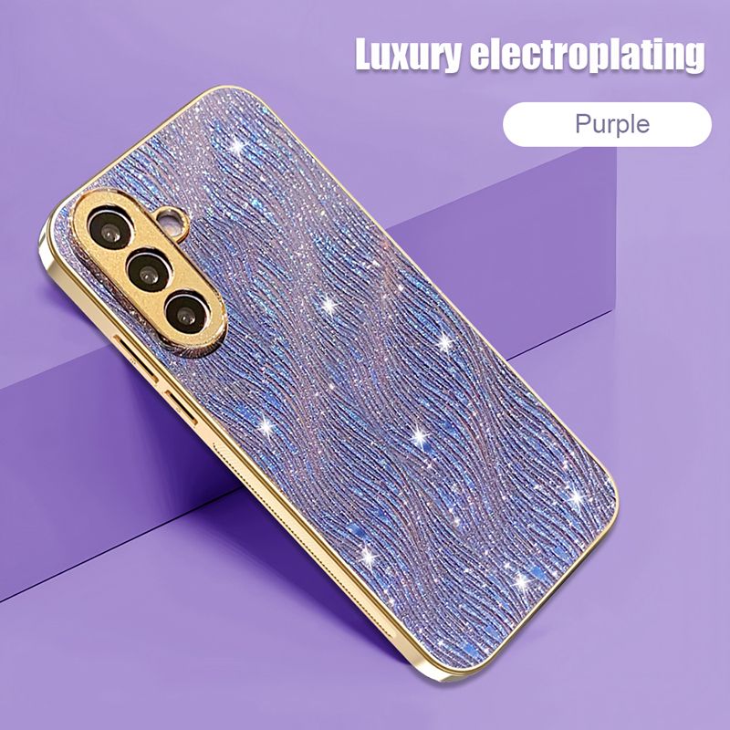 Funda rígida con purpurina brillante para Samsung Galaxy A34, A35, A36, A53, A54, A55 y A56, carcasa suave galvanizada_voghion.com