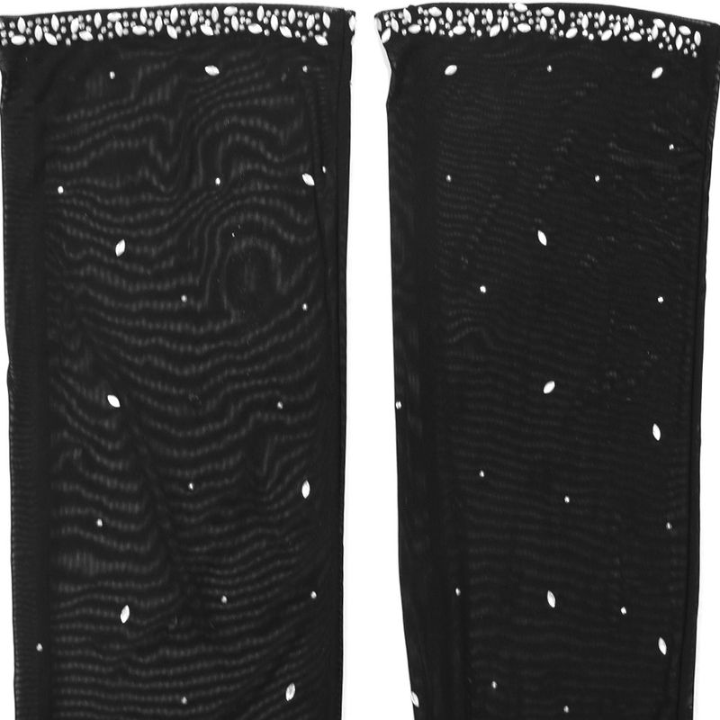 Abbigliamento da donna, abito da donna in due pezzi trasparente con diamanti caldi, top alla moda a maniche lunghe con scollo tondo e pantaloni slim_voghion.com