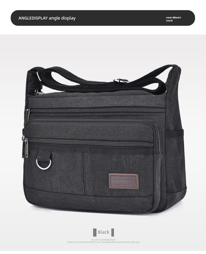 Men's Outdoor Large Capacity Shoulder Canvas Bag_voghion.com