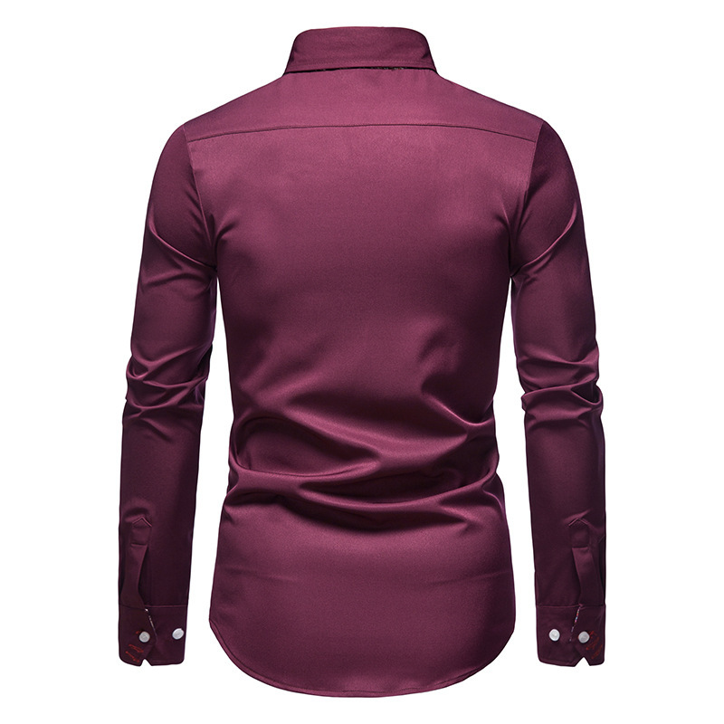 Abbigliamento da uomo Camicie a maniche lungheCamicie casual da ragazzo con risvolto slim fit color-block_voghion.com