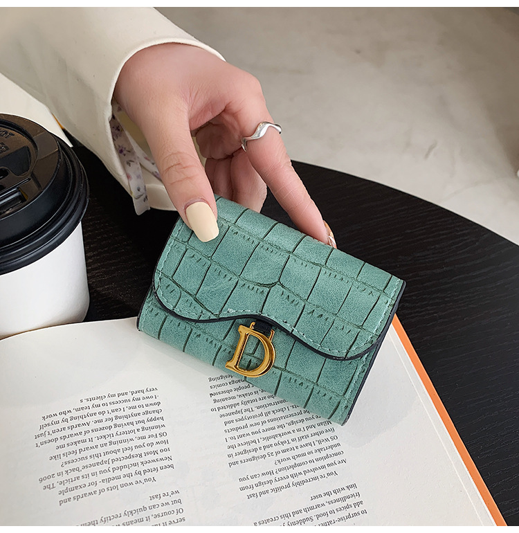 European and American retro women's wallet buckle 2023 new trendy Hong Kong style folding women's soft leather wallet simple ins coin purse_voghion.com