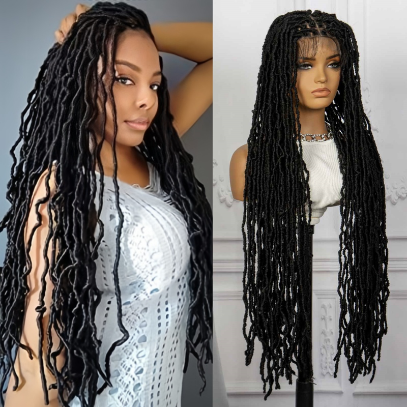 Vollspitze-Mode-Zopf-Perückenkopf-Set, 180 % Dichte, langes Mode-Zopf-Schrauben-Zopfkopf-Set, geeignet für den täglichen Gebrauch von Frauen_voghion.com