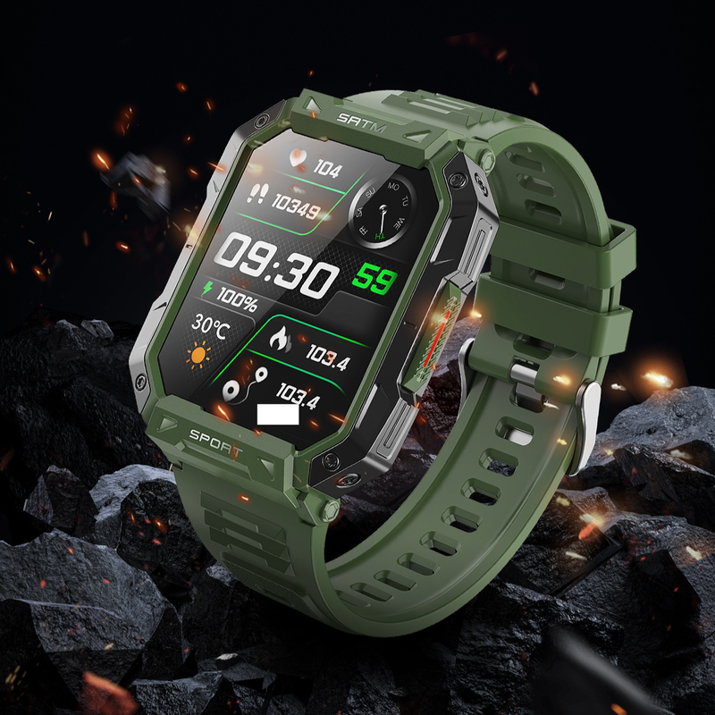 F307 Outdoor Triple Proof Smart Watch Bluetooth Chiamata Cardiofrequenzimetro Braccialetto Sportivo 2.1 Pollici Glicemia Non Invasiva_voghion.com