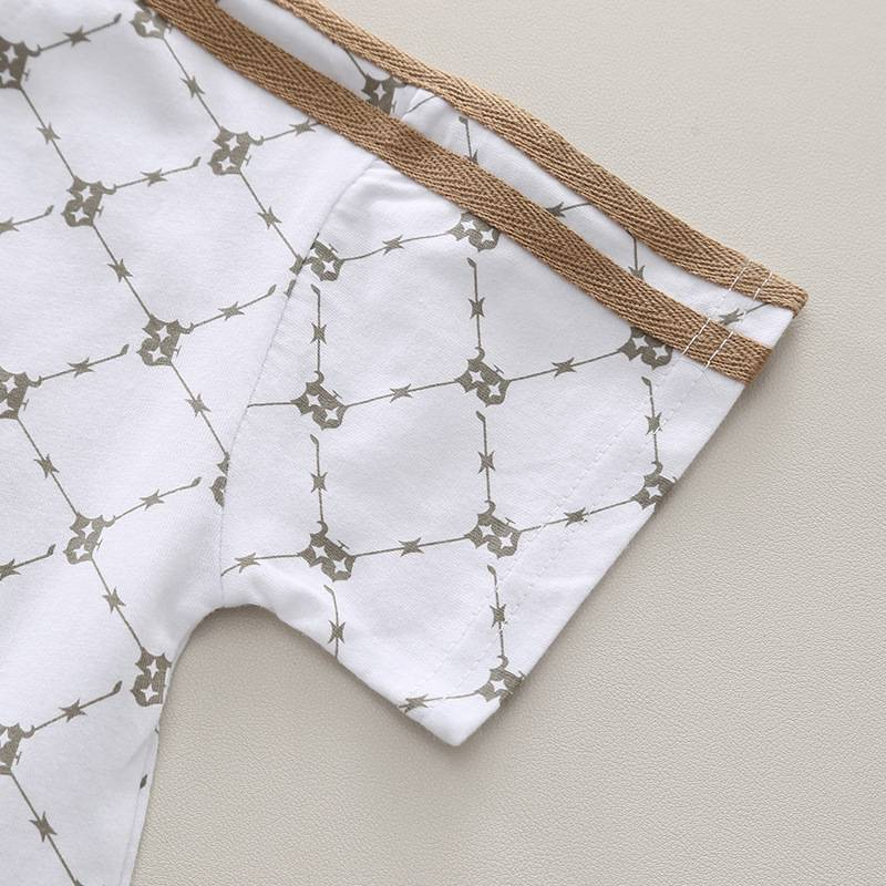 Kinderkleidung Jungen Sommer Kurzarm Zweiteiler Hübscher Sommeranzug Dünner Modischer Anzug_voghion.com