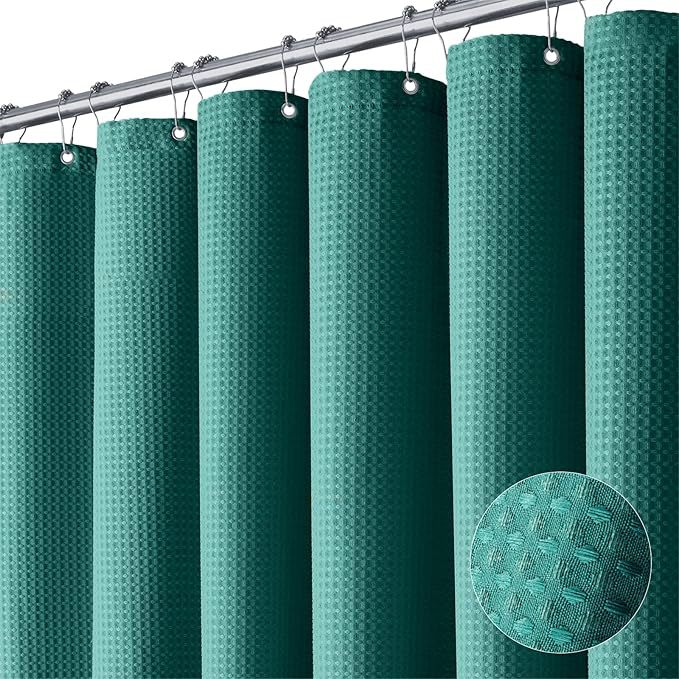 Cortinas de chuveiro Waffle à prova d'água, mais vendidas, cortina de banheiro, cortina de chuveiro multicolorida, opcional, grande quantidade preferencial_voghion.com