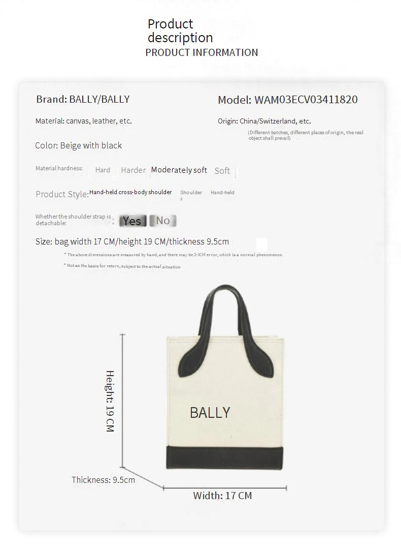 Borsa a tracolla singola in tela e pelle con tracolla regolabile e staccabile BALLY WAM03ECV034I182O_voghion.com