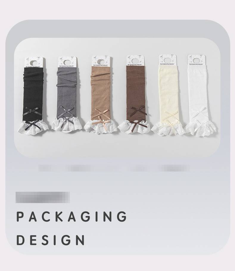 Socks For Women 2025 Spring And Autumn New Style Solid Color Bow Lolita Girls All Match Calf Socks Lace Women's Socks_voghion.com