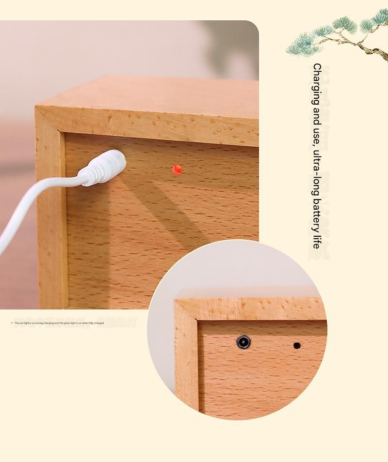 Qianli Jiangshan Pat Light Office Desktop Decoration Ornaments Creative Cultural Gift Customized 3D Wood Carving Night Light_voghion.com