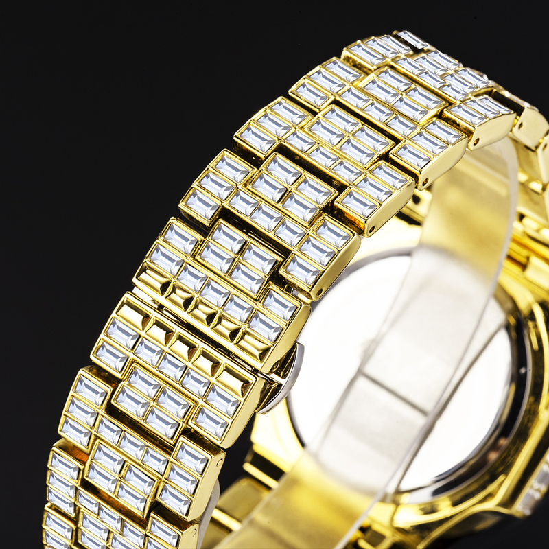 Orologio al quarzo da uomo di alta qualità con calendario impermeabile e quadrante quadrato con diamanti_voghion.com