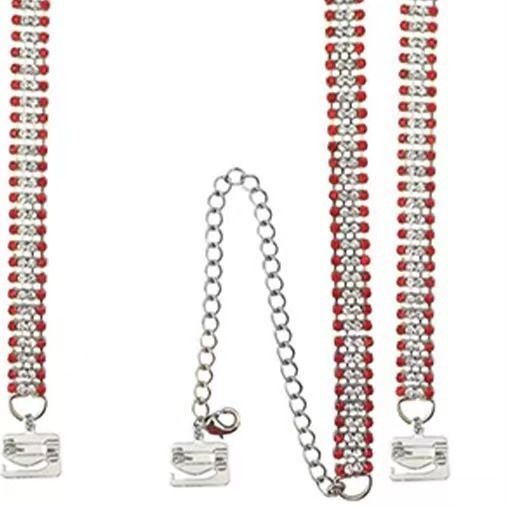 Accessori per bodychain Catena semplice per spalla Catena per corpo sexy con strass Street Shot Party Tracolla con diamanti rossi Accessori_voghion.com