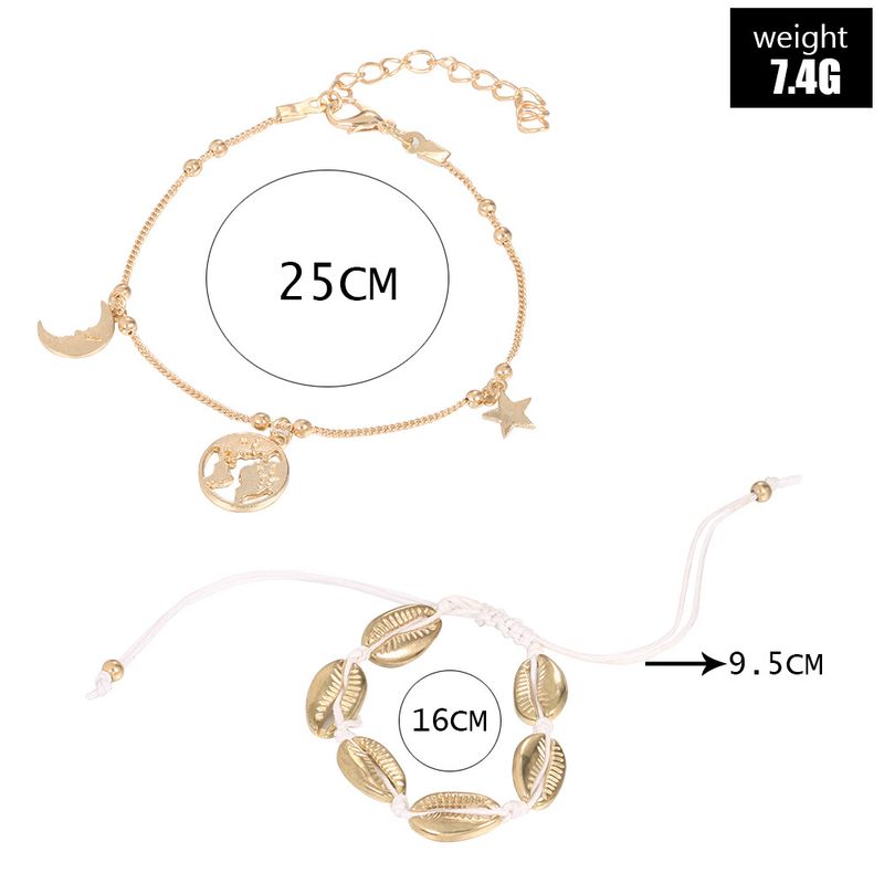 Ethnic Fashion Minimalist Footwear Bohemian Style Beach Map Shell Personalized Feet Chain Women's 2-piece Set_voghion.com