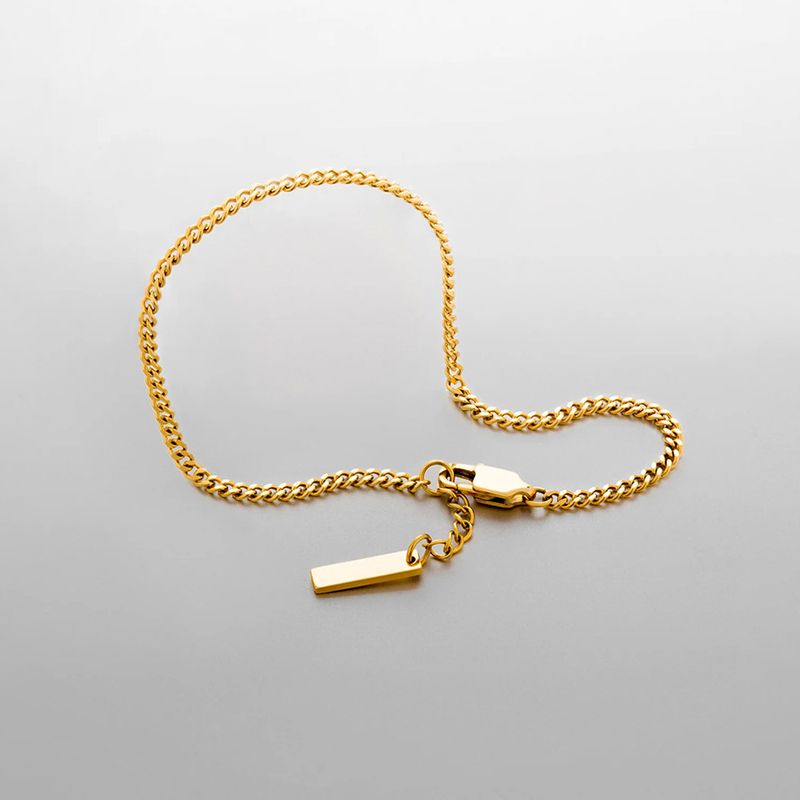 Herensieraden Roestvrijstalen Cubaanse kettingarmband Eenvoudig temperament Verstelbare niet-vervagende handsieraden_voghion.com