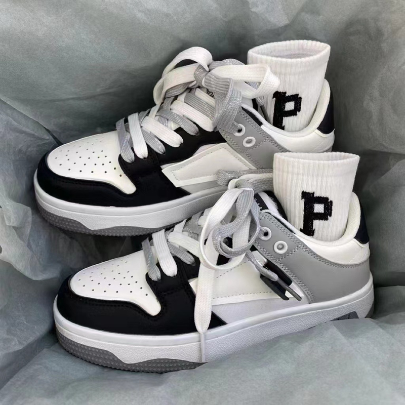 2024 Lato Nowa Deska Para Panda Element Oddychające Kolor Blok Podwójny Pasek Casual Buty dla Mężczyzn i Kobiet_voghion.com