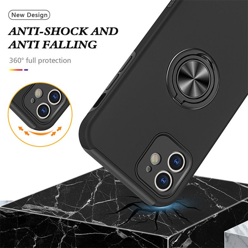 Suitable for iPhone 16 Pro Max Hidden Ring Bracket Phone Case Aple XS Max Car Anti Fall Case_voghion.com