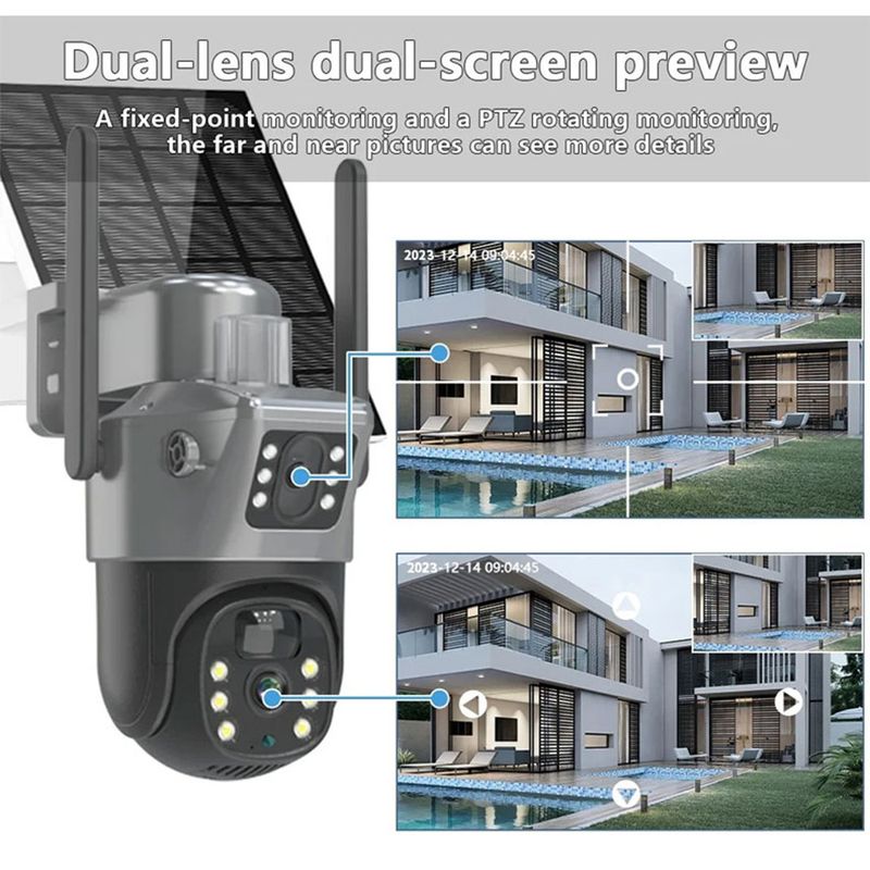 360 ° High Definition Security Cameras With Solar Panels,alarm-monitoring And AI Detection Ideal_voghion.com