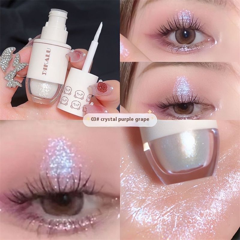 DIKALU Klenge Bier Bowling Een Drëps Tréin Flëssege Lidschatt Aenmakeup Léien Seidewuerm Perl Super Glanzend Kristall Feinpulver_voghion.com