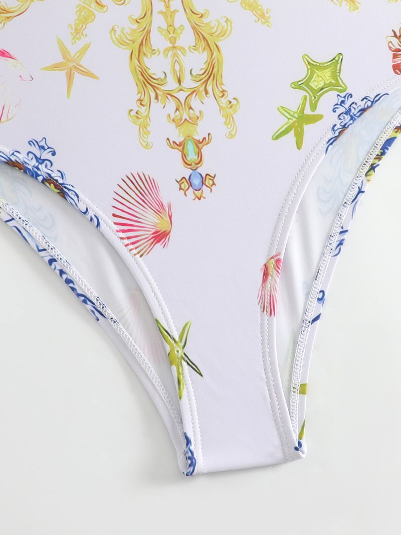 New Floral Print One-Piece Swimsuit For Women - Tummy Control & Backless Design - Quick Dry Polyester Fabric - S/M/L/XL_voghion.com