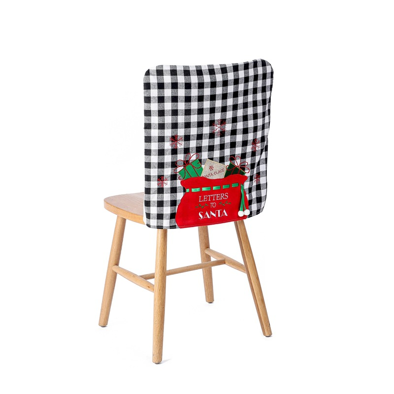 New Christmas chair set, Christmas checkered chair set, Christmas envelope chair set, home dining table decoration_voghion.com