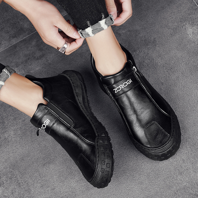 Men's Shoes Mid Top Zip Outdoor Casual Shoes Labour Shoes Driving Shoes Comfortable Slip Ons Shoes_voghion.com