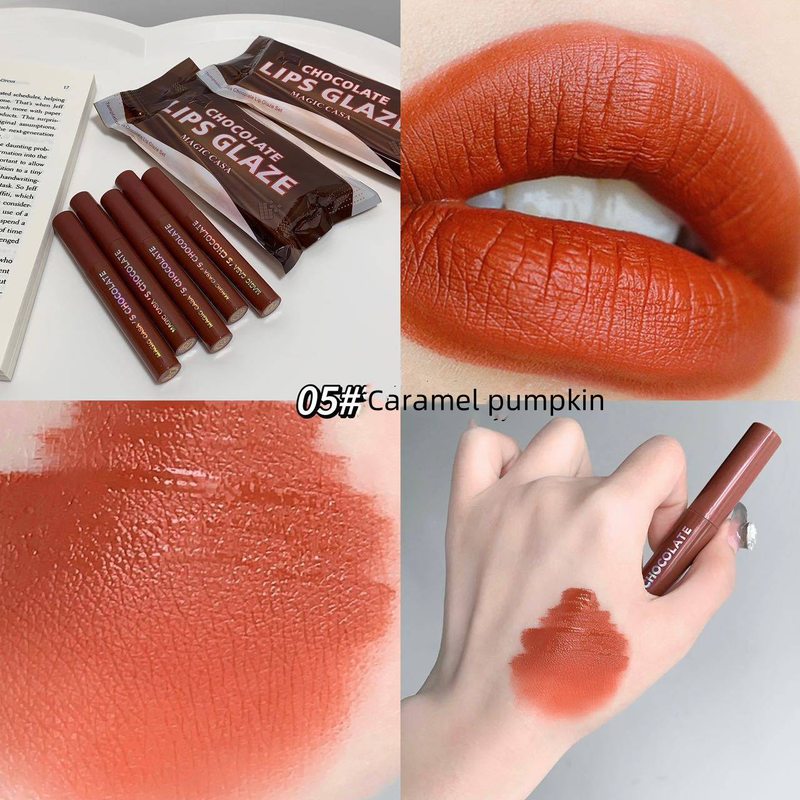 Schokolade Lip Glaze fünf Sätze Nebel matt Studentin Streicheleinheiten eins fünf_voghion.com