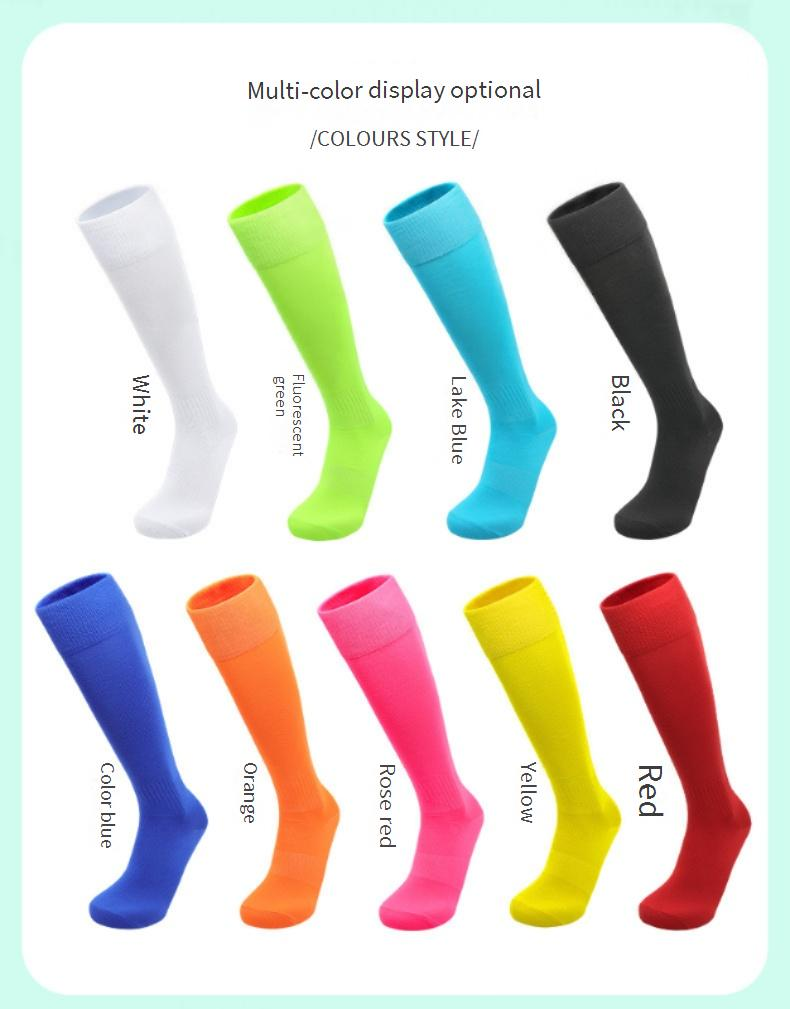 Solid color football socks for adults absorbent breathable white stockings for men non-slip sports tall socks_voghion.com