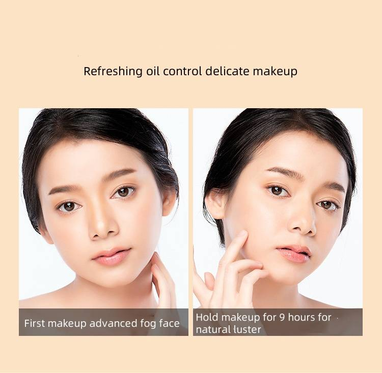 E Flatbread Happy Face Powder Oil Control Lasting Makeup Pork Belly powder makeup_voghion.com