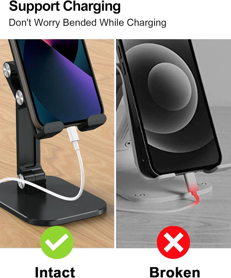 Telefonständer, höhenverstellbarer und winkelverstellbarer Handyständer für den faltbaren Schreibtischhalter, kompatibel mit allen 4-11 Zoll Mobiltelefonen/Pads/Tablets_voghion.com