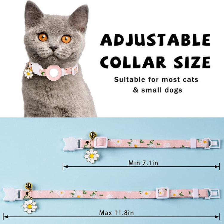 For AirTag Tracker Silicone Cover Small Daisy Pet Collar Dog Collar_voghion.com