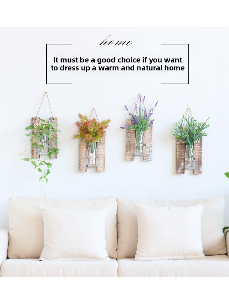 Wandkunst aus Holz mit Glasplatte – saisonale botanische Dekoration für Wohnzimmer, Schlafzimmer und Eingangsbereich (große und kleine Größen)_voghion.com