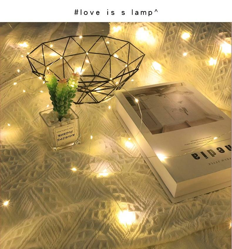 Battery Operated LED String Lights With Copper Wire - 10 Color Options For Indoor Decor, Wedding, Party & Gift Wrapping_voghion.com