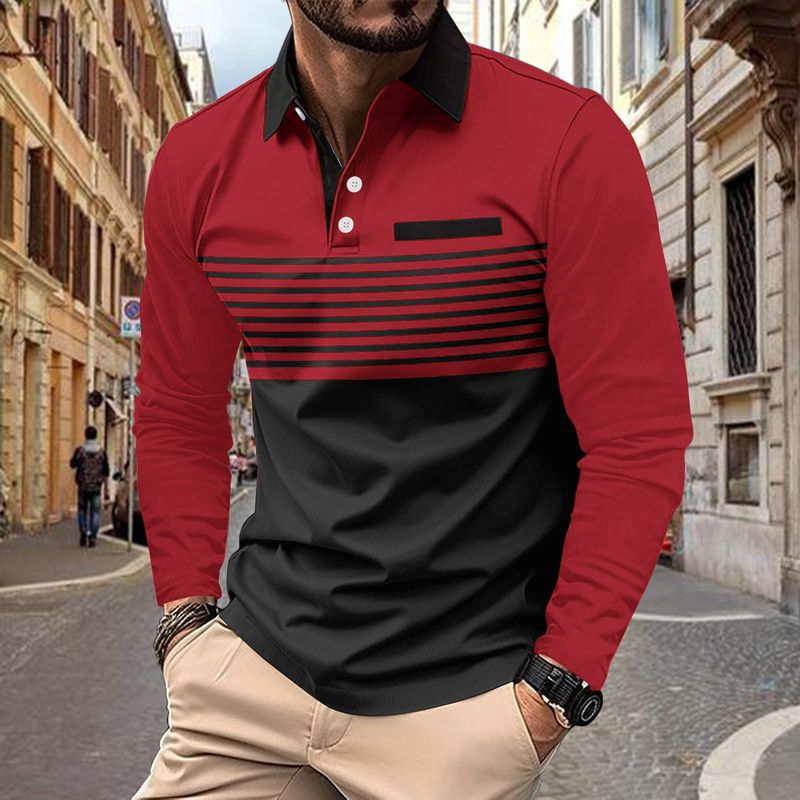 Unbeatable Quality Ins Spring And Autumn Sale Pocket Men's Sports Long Sleeve Polo Shirt_voghion.com