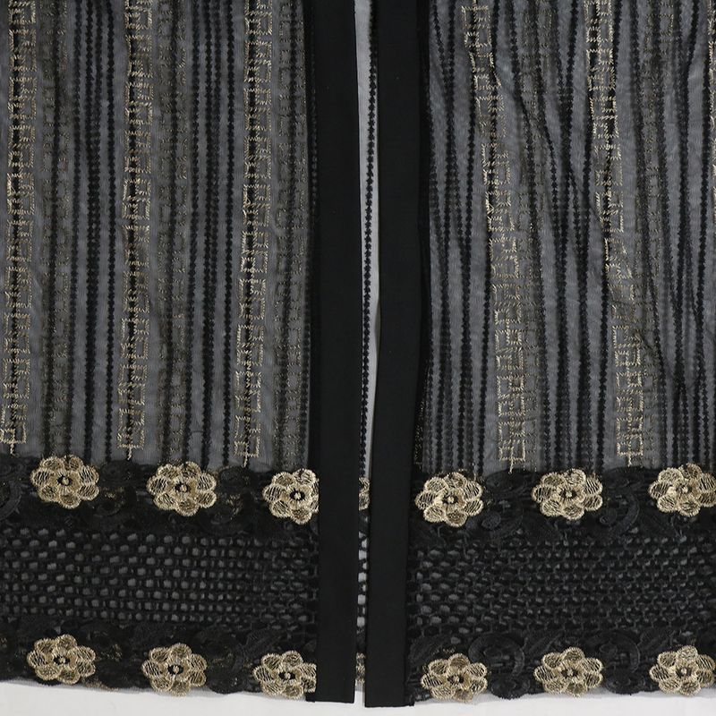 New Muslim Embroidered Mesh Jacket With Chiffon Vest Skirt Suit Kaftan Dress_voghion.com