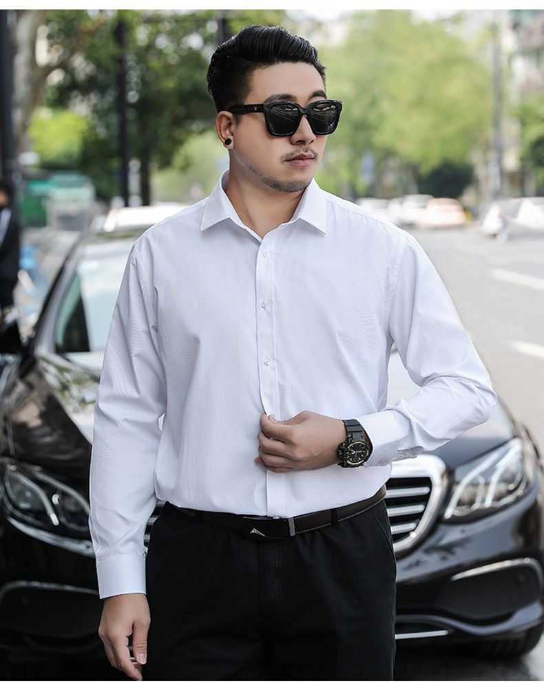 Herrenbekleidung Businesshemd Herren Langarm Übergröße Hemd Twill Professionelle Arbeitskleidung Zoll Hemd_voghion.com
