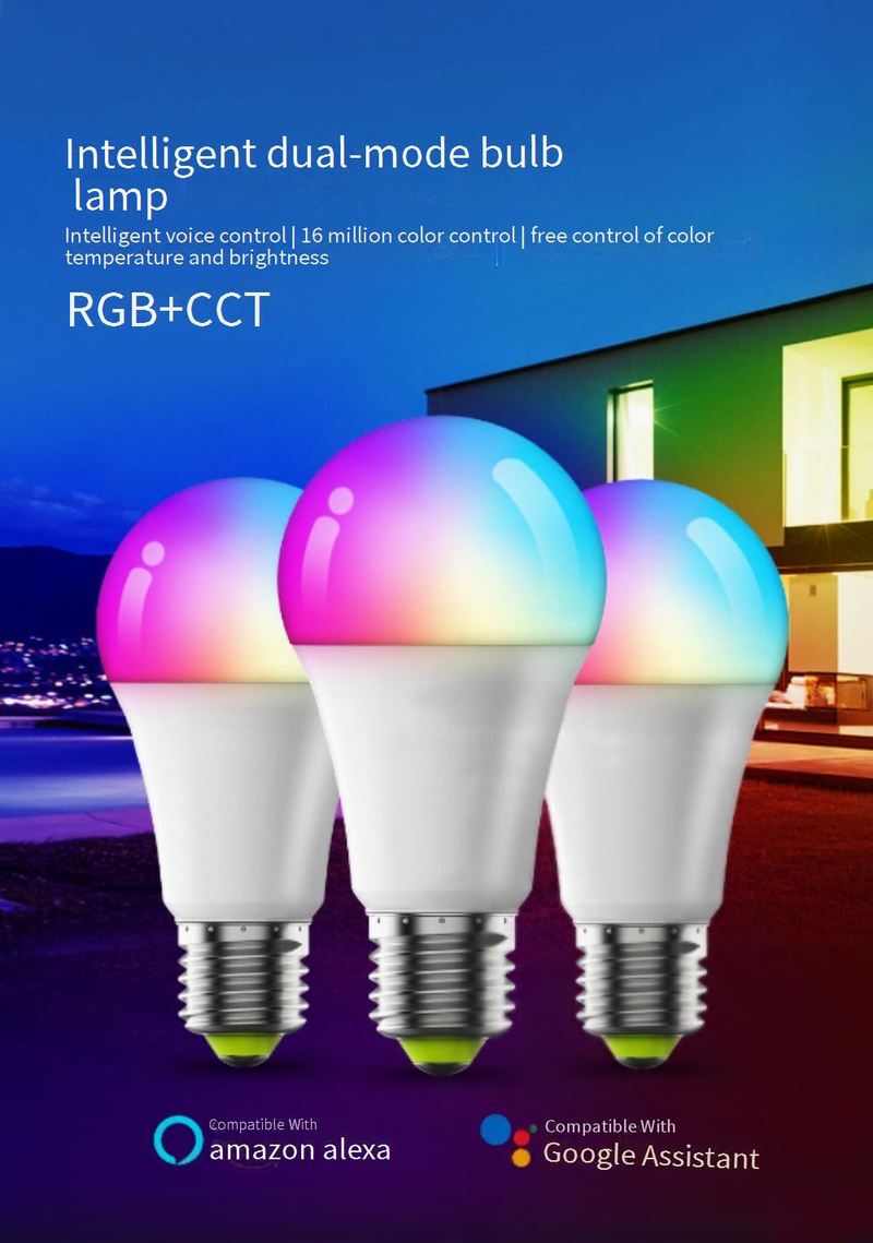 Luci e illuminazione Lampadina LED Bluetooth intelligente da 9 W Illuminazione d'atmosfera Scena confortevole e rilassante Regolazione gratuita Voce intelligente_voghion.com