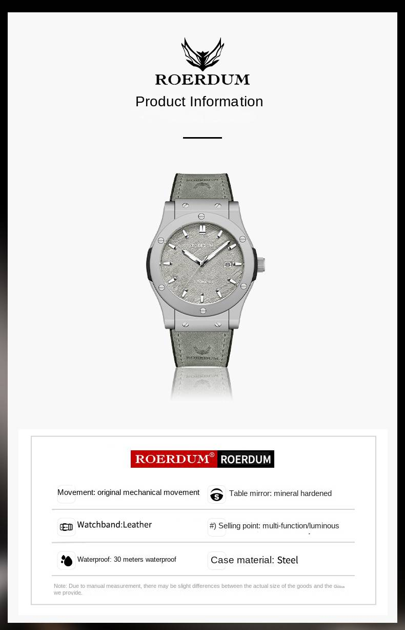 Explorer Series - Multi-functional Sier Luminous Dial Genuine Leather Strap Stylish Minimalist Versatile Men's Nical_voghion.com