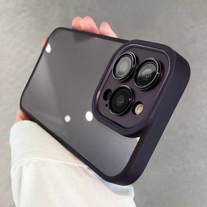 Funda y cubiertas para iPhone 16, funda protectora dorada con película protectora para lente transparente anticaídas, ProMax 13._voghion.com