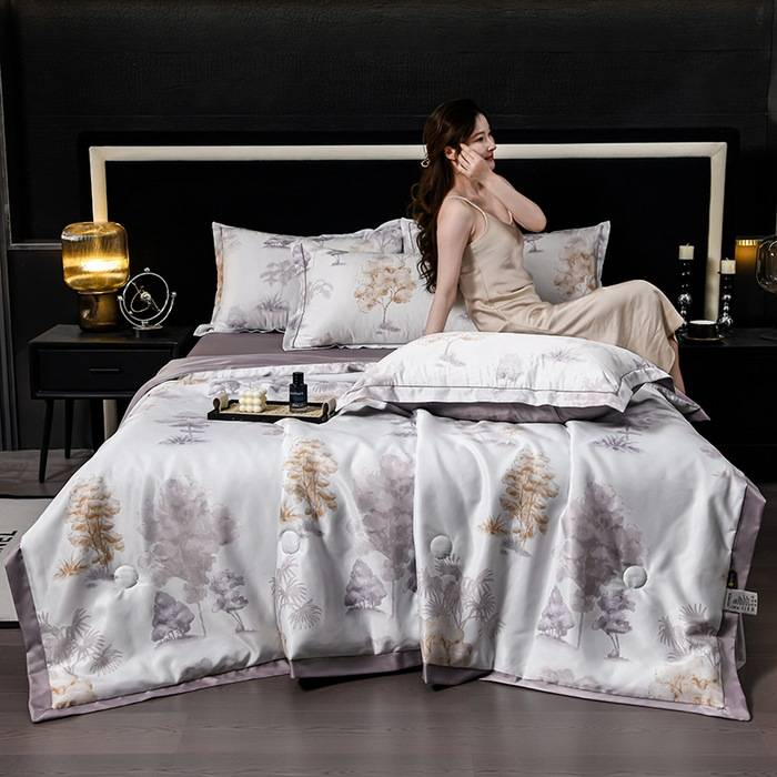 Set di piumoni estivi lavabili in Tencel - 4 pezzi, rinfrescanti e setosi, traspiranti e ipoallergenici_voghion.com