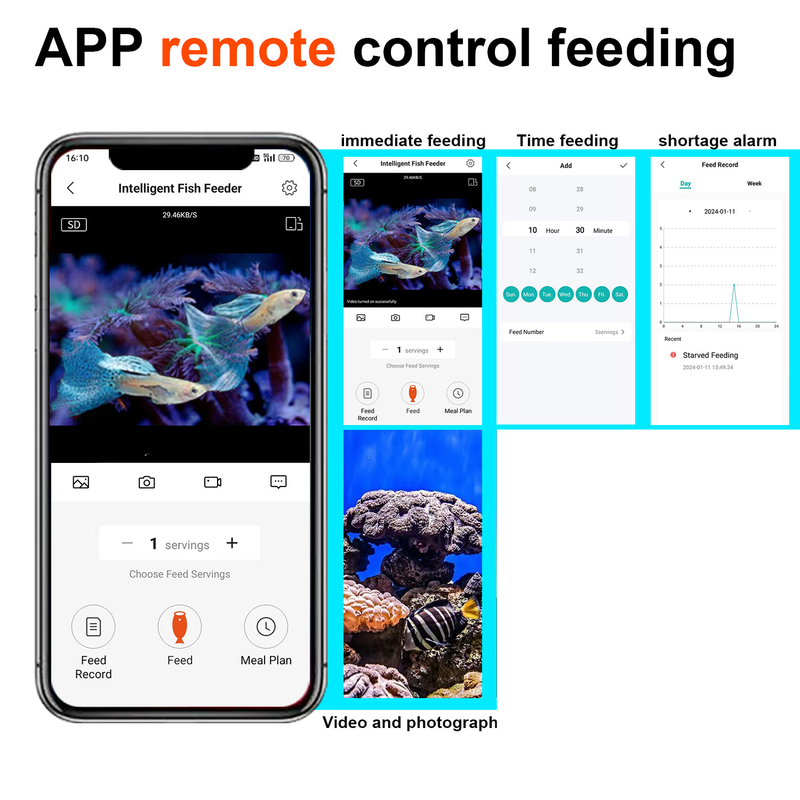 2.5K Smart Wifi Remote Monitoring Visual Fish Tank Timer Feeder Fish Feeding Camera_voghion.com