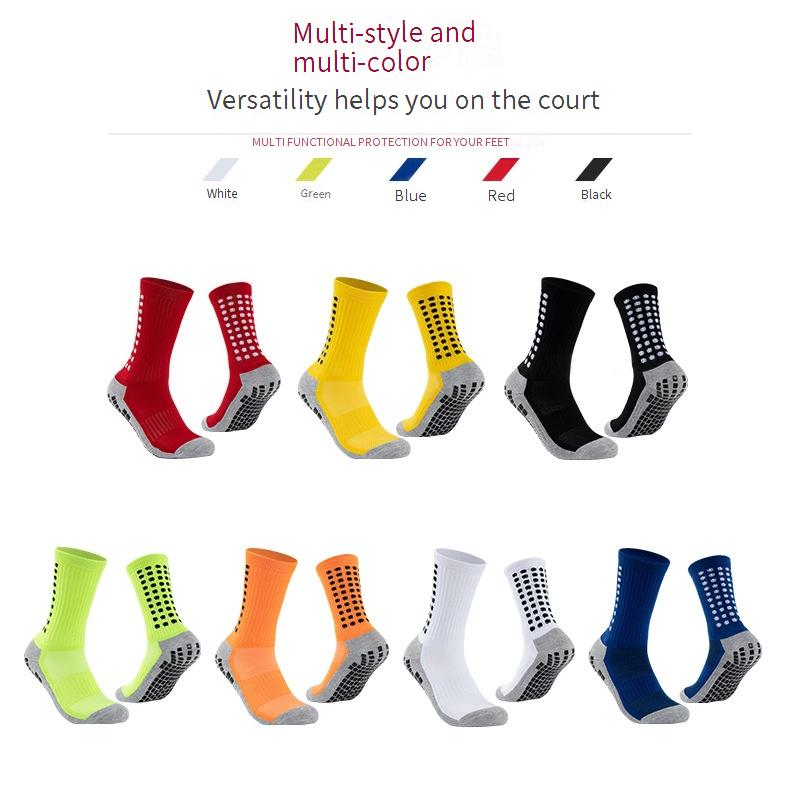 Calzini da uomo, calzini da calcio con colla, calzini sportivi antiscivolo, calze spesse con fondo in asciugamano, calzini da allenamento per studenti_voghion.com