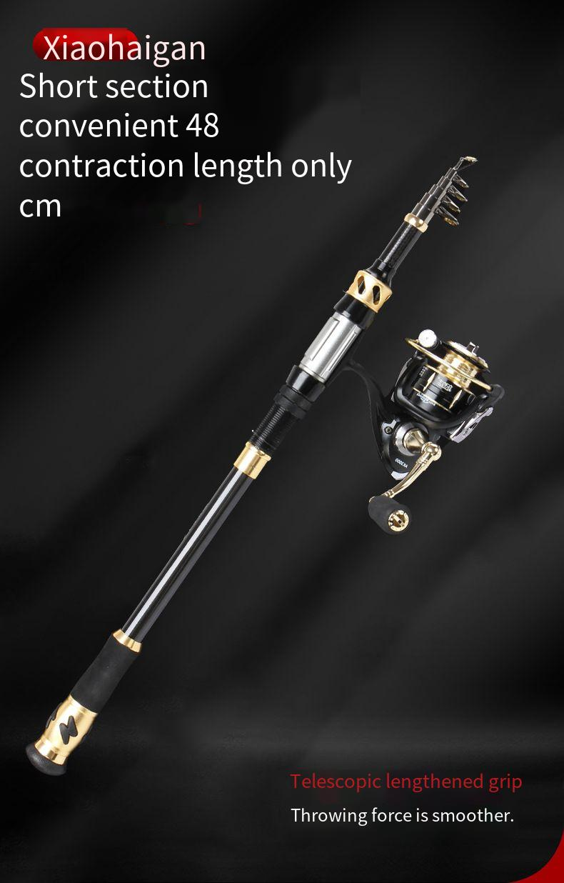 Canna da pesca portatile piccola, canna da pesca con gancio a corda, canna da lancio corta, canna da lancio con coda morbida, set completo_voghion.com