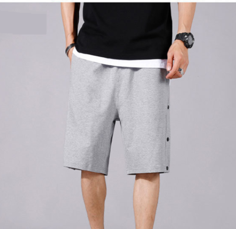 Vêtements pour hommes Shorts de sport décontractés pour hommes Pantalons mi-longs à cinq points Pantalons à sept points Pantalons de survêtement amples en tricot Boutonnés Style mince d'été Été_voghion.com
