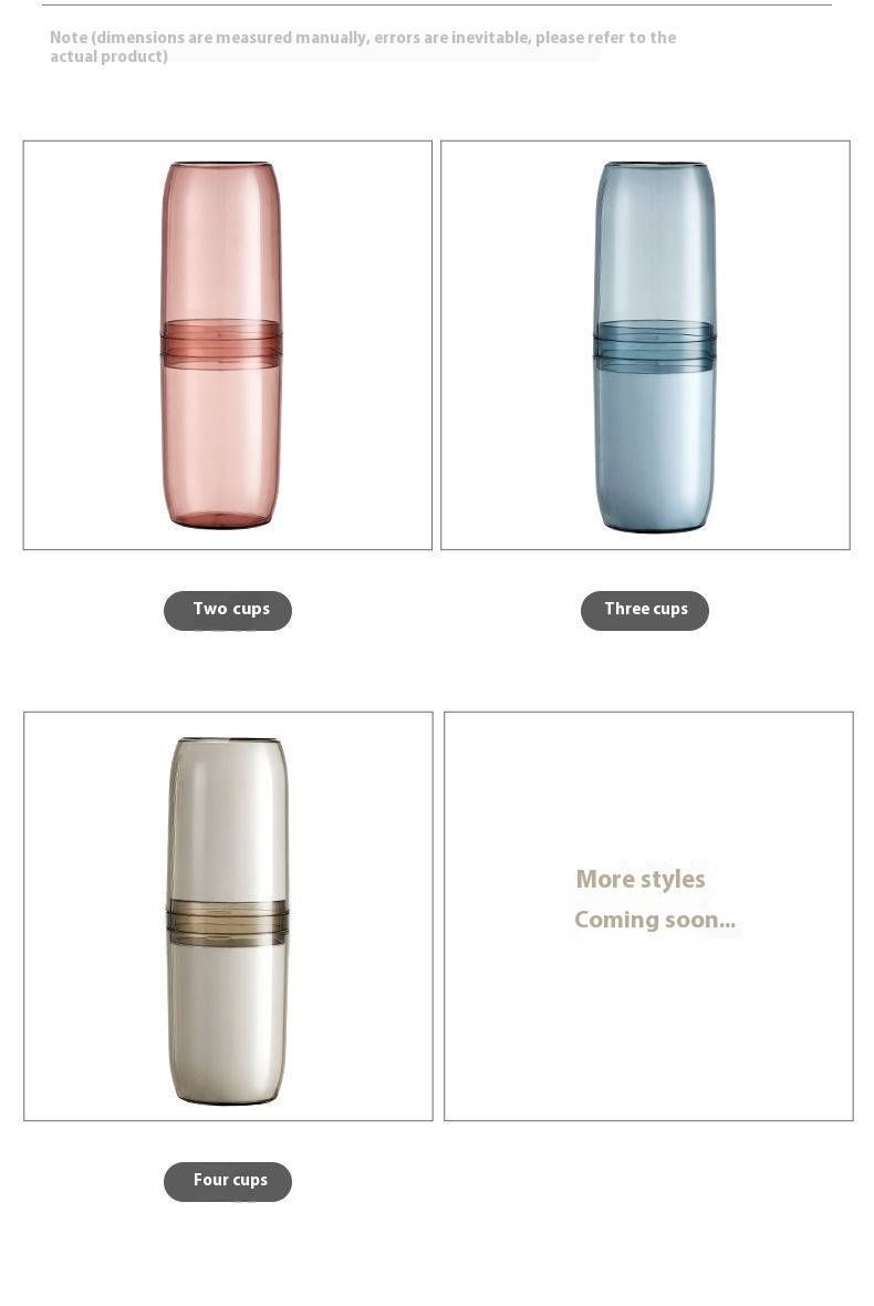 Portable Toothbrush Holder Set – Foldable Travel Toothbrush Cup With Mirror, Compact Bathroom Organizer For Home, Travel & Gym_voghion.com