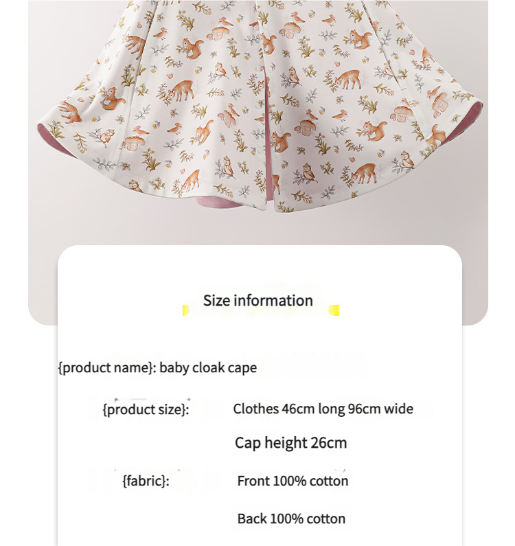 Baby Cloak & Cape - 100% Cotton, For Autumn & Winter Windproof, Spring & Autumn Wind-Resistant & Warm Outerwear For Boys, Girls & Toddlers_voghion.com