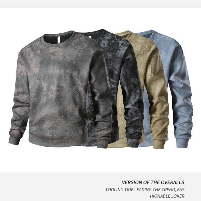 Men's Heavyweight Suede Fleece Hoodie – Camo Print & Relaxed Fit (M-XXXXL)_voghion.com