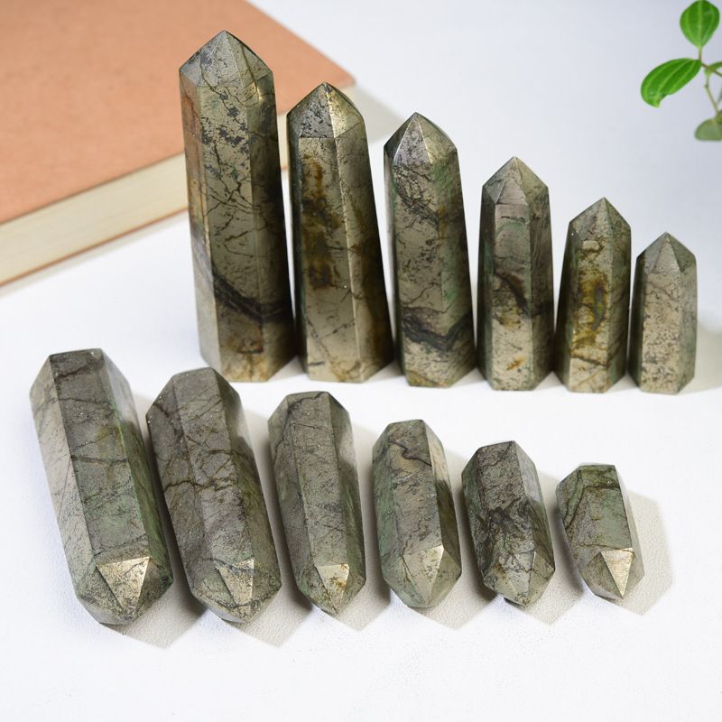 Natural Crystal Points Set - Raw Polished White Crystal, Amethyst, Rose Quartz, Obsidian, Citrine For Home Office Decor, Healing Stones Collection_voghion.com