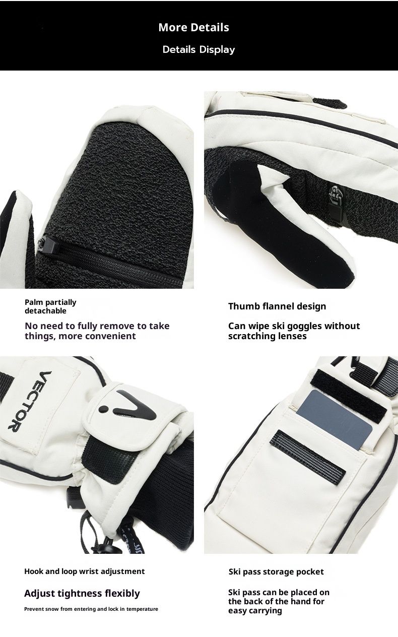 Guanti da sci All-Terrain - Design a cinque dita impermeabile e isolante per uomo e donna_voghion.com